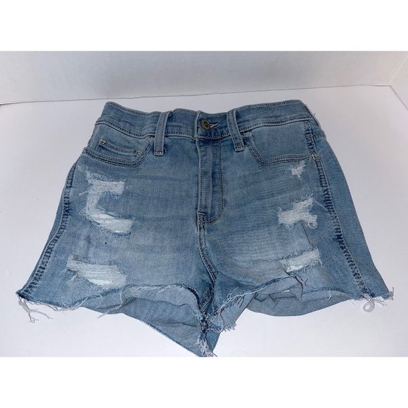 Hollister Booty Shorty Shorts Girls 25X2 Distressed Soft Stretch Cut Off - Picture 1 of 6